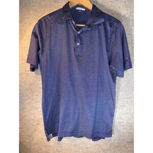 Peter Millar Men’s Size Medium Blue Striped Polo Golf Short Sleeve